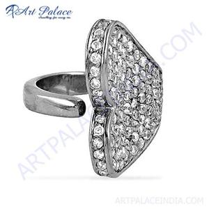 Bague de cocktail en forme de cœur pour femme Art Palace, en argent 925 plaqué or, sertie de zircon, bijoux de mariage de luxe - Product Image 2