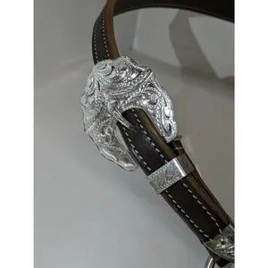 Halters Western Show Horse fabriqués à la main de qualité supérieure avec rênes en cuir élégantes incluses - Product Image 5