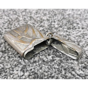 Vintage Aluminum Match Case With Engraved Geometric Design Durable Household Use - Product Image 5