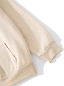 Sweat-shirt à capuche zippé intégral classique et confortable en mélange de coton, idéal pour la superposition au quotidien ou les activités de plein air - Product Image 5