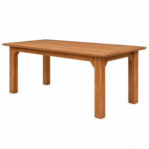 Mesa de Comedor Rectangular Moderna y Minimalista de Madera de Teca Sólida con Tapa con Bisel Invertido, Construcción Duradera, Impermeable y Ecológica - Product Image 2