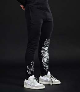 Jogging personnalisés pour hommes imprimés DTF, mélange de coton, pantalons de survêtement de qualité supérieure, tissu respirant et doux, fabrication OEM et ODM - Product Image 2