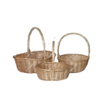 Nouveaux paniers de rangement pour la maison, paniers de Pâques en bambou et en osier avec poignées, paniers cadeaux à fixer au mur, écologiques, vintage