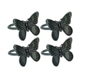 Metal Napkin <b>Ring</b> Customizable Butterfly Design <b>Circle</b> 4 Pieces Luxury Napkin <b>Ring</b> Affordable Price - Product Image 6