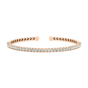กำไลข้อมือทองคำขาวประดับเพชรแล็บโกรว์แบบเปิด - Product Image 3