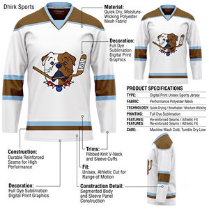 Maillots de hockey imprimés OEM avec logo personnalisé et nom de l'équipe, uniformes de hockey sur glace 100 % polyester à séchage rapide - Product Image 4