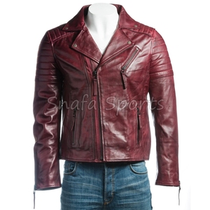Trendy Stylish Zip Up Factory Made Winter Season Solid Color Custom Inside <b>Pockets</b> Design Real Leather <b>Jacket</b> - Product Image 2