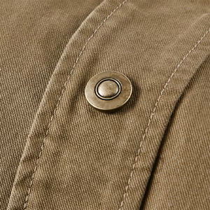 Veste en toile marron slim fit pour homme de haute qualité avec logo frontal, coupe-vent et écologique en polyester/nylon, style streetwear - Product Image 4