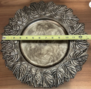 Assiette de présentation vintage en étain à motif de feuille, style antique, pour la décoration de table de mariage, vaisselle décorative, vente en gros - Product Image 6