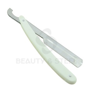 Navaja de Barbero Profesional Blanca de Acero Inoxidable con Filo Recto para Afeitados Precisos y Recortes de Barba - Product Image 2