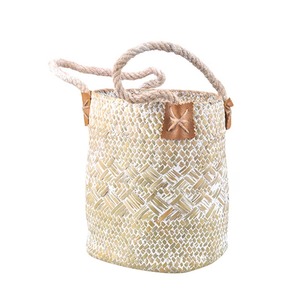 Cesta multifuncional hecha a mano de hierba marina, maceta, cesta de almacenamiento hecha a mano para escritorio, venta al por mayor, ecológica, hecha en Vietnam - Product Image 1