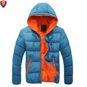 SUMROOS INDUSTRY Men's Solid Canvas Hooded Puffer Jacket <b>Winter</b> Casual Windproof <b>Thick</b> Quilted <b>Coat</b> with Zipper Closure - Product Image 5