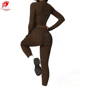 Ensemble de yoga 3 pièces de qualité supérieure, sans coutures, avec soutien-gorge de sport, leggings et veste pour l'entraînement physique et les vêtements de sport - Product Image 3
