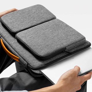 Bolsos para portátil de color gris claro para hombres y mujeres, resistentes a los arañazos, cómodos y duraderos, con almohadilla para el hombro, respetuosos con la piel, para hombres y mujeres - Product Image 6