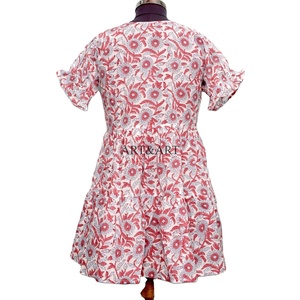 Women's Floral Print V-Neck Wrap <b>Dress</b> Pink Fit Flare Mini <b>Dress</b> Half Sleeves Digital Printing Casual <b>Dress</b> For Women - Product Image 6