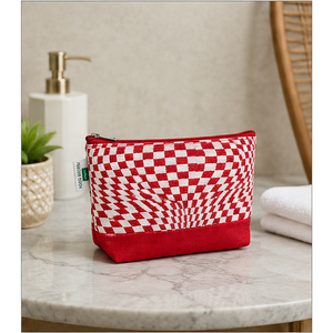 Pochette de maquillage en jute personnalisée avec fermeture éclair 24x12x6 cm, trousse de toilette de voyage, fournisseur en gros OEM ODM, marque privée - Product Image 4