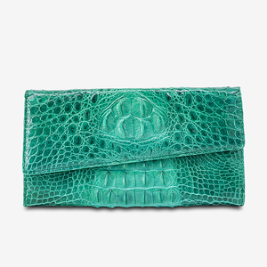 Portefeuille long en cuir de crocodile véritable pour femmes, pochette de mode personnalisable avec taille L19.5 X W 10.5cm, porte-monnaie pour femmes - Product Image 2