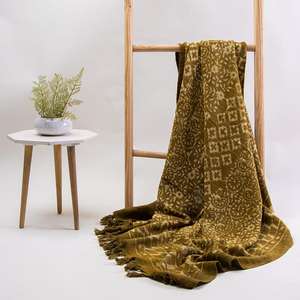 New Collection Wholesale Luxury Green Block Printed Pure Cotton Soft <b>Blanket</b> <b>Throw</b> For Sofa and Bedding - Product Image 4