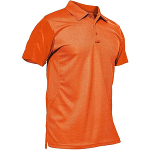 Men's <b>Orange</b> Short Sleeve Pique <b>Polo</b> Shirt Breathable Casual Wear - Product Image 1