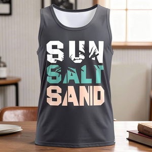 Wholesale Cotton Breathable <b>Vintage</b> <b>Tank</b> <b>Top</b> Custom Sleeveless Men Loose Oversized Acid Wash Birlag Sports - Product Image 3