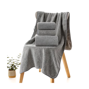 Ensemble de serviettes en coton bleu, couleur unie, rectangulaires, teintes, style usage domestique - Product Image 3