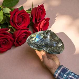 Prix d'usine, bols en cristal de labradorite naturelle en forme de cœur, pierre de guérison énergétique, décoration d'intérieur, figurine Feng Shui, cadeau - Product Image 5