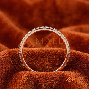 แหวนแต่งงานทองคำขาว 14K แบบวินเทจ ลายฉลุ ประดับเพชรแล็บ สำหรับผู้หญิง - Product Image 5