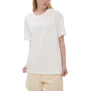 Wholesale <b>Plain</b> <b>White</b> T Shirt Women Heavyweight Cotton Oversized Drop Shoulder Custom Logo Blank <b>Tees</b> Bulk - Product Image 1