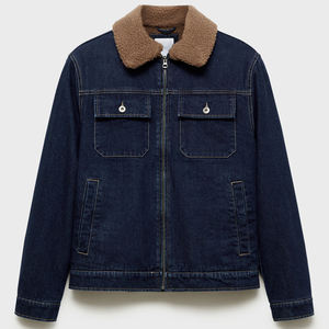 เสื้อโค้ทเดนิมผู้ชายสไตล์วินเทจคลาสสิกพร้อมซับในผ้าฟลีซที่สวมใส่สบาย - Product Image 6