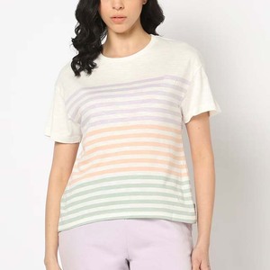 T-shirts courts légers et écologiques pour femmes, en toile respirante, style décontracté avec impression numérique tendance (conception OEM) - Product Image 1