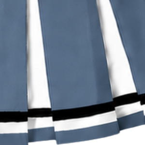 Jupe plissée bleu ardoise pour femme, uniforme de danse athlétique, tenue de performance pour équipe avec détail rayé blanc - Product Image 5
