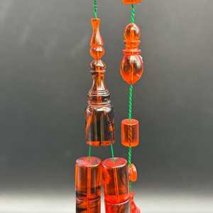 Misbaha artesanal hecha con cuentas islámicas de resina de mango de paraguas vintage, Tasbih, Tasbeeh, Rosario vintage - Product Image 2