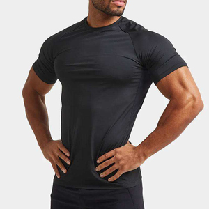 T-shirt de sport de haute qualité en gros, maillot de compression moulant pour musculation, personnalisable avec marque privée, haut de sport pour homme - Product Image 2