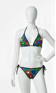 Bikini de encaje con estampado de sublimación listo para fotografía, ideal para sesiones fotográficas en la playa - Product Image 2
