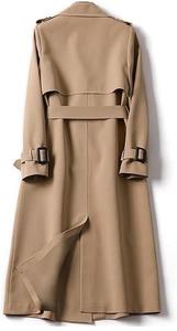 Manteau long imperméable et coupe-vent pour femme, ceinturé, simple boutonnage, élégant, pour l'hiver – Vente en gros - Product Image 5