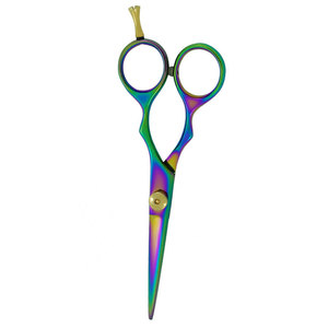 Ciseaux de coiffeur professionnels multicolores, tranchants, avec vis de réglage dorée, en acier inoxydable de qualité supérieure, couleur personnalisable, taille moyenne - Product Image 2