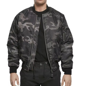 100% Genuine Leather Bomber <b>Jacket</b> with <b>Canvas</b> Fabric and Front Logo for <b>Men</b> Winter Warm Quality Comfortable - Product Image 1