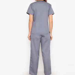 Custom Logo <b>Doctor</b> short Sleeve Classic Fit V Neck Nurse Uniform Nursing Medical Jackets Lab Scrub <b>Set</b> for Women - Product Image 2