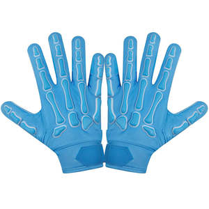 Gants de football américain Blue Lineman, poignées antidérapantes, paume rembourrée, personnalisables, unisexes, en latex, silicone, gel, imperméables, tactiles - Product Image 1