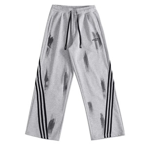 Customized Straight Corduroy Eco-Friendly Breathable Vintage Tape Side Wide Leg Sporty Pants Unisex Oversized Sweatpants 100% - Product Image 6