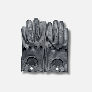 OEM Black Acrylic/Cotton Touchscreen Driving <b>Gloves</b> Adult Motorcycling Perforated Palm Open Finger Design Custom Sports Outdoor - Product Image 3
