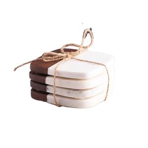 Posavasos de madera de mármol con estilo moderno, portavasos antiguo resistente al agua para el hogar, oficina, Hotel, cocina, sala de estar, hogar, calentamiento - Product Image 1