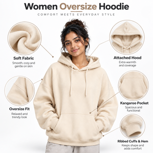 Sudadera con capucha extragrande para mujer que proporciona movimiento cómodo, tela de primera calidad y ajuste espacioso para un estilo de vida informal y ropa de ocio. - Product Image 6