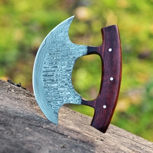 Hacha Ulu de Una Mano Sharp Edge Master, Madera de Palisandro, DIY OEM/ODM, Cuchilla de Acero de Damasco Personalizable, Cortador de Pizza de 6 Pulgadas - Product Image 2