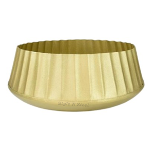 Full Gold Iron Powder Coated Durable Multi-Purpose Modern Classic Outdoor & Indoor Floor Planter with Drainage - Product Image 1