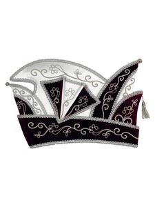 Sombrero de Carnaval con Adornos Plateados Bordados, Ideal para Fiestas, Estilo Príncipe - Product Image 1