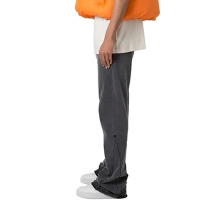 Vintage Streetwear Raw Hem Cut and Sew <b>Sweatpants</b> Heavyweight French Terry Acid Wash Flare <b>Sweatpants</b> 2026 - Product Image 2