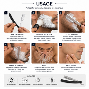 Professional Stainless Steel Straight <b>Razor</b> <b>Single</b> <b>Blade</b> ABS Plastic Handle Barber Salon Face Shaving Tool Male Use MANAN - Product Image 4