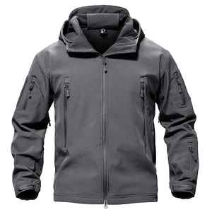 High Quality Breathable <b>Men's</b> Softshell <b>Jacket</b> with Stand Collar Front Logo <b>Waterproof</b> & Quick Dry for <b>Winter</b> Outdoor Sports - Product Image 5