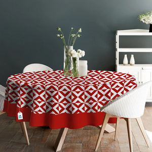 Nappe ronde moderne à motifs floraux tissés, fabriquée en coton 100 %, douce, imperméable et résistante à l'huile, pour la décoration de la maison, de la cuisine et de la salle à manger - Product Image 1